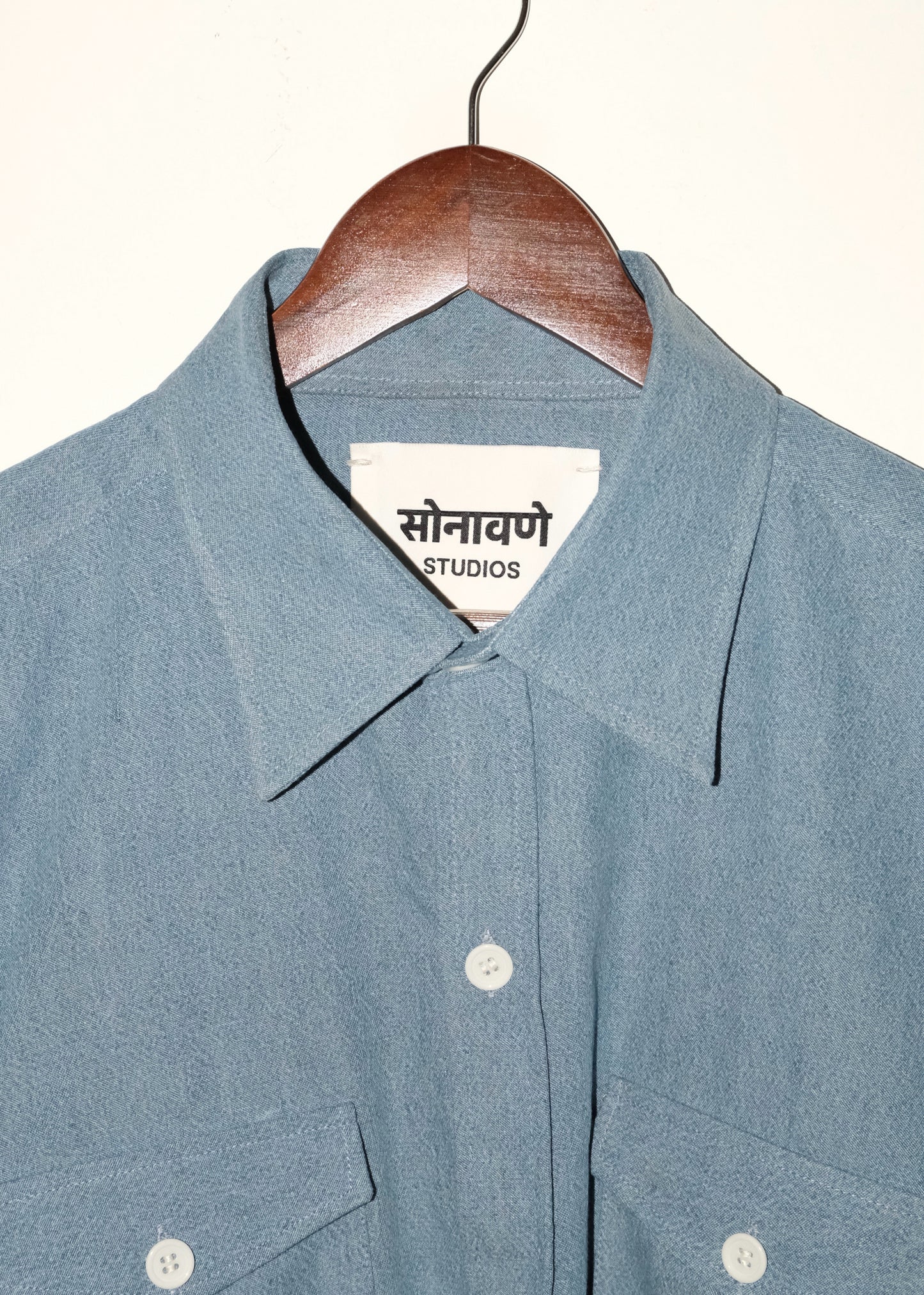 Tailored Denim Shirt- Blue