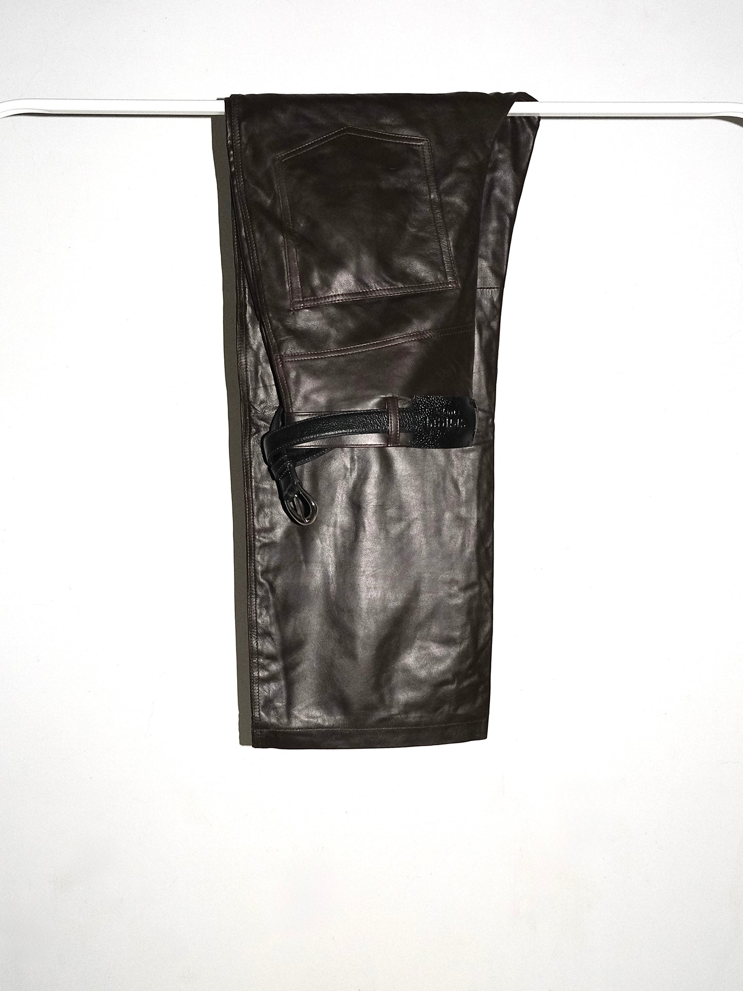 Handmade Leather Trousers - Coffee Brown
