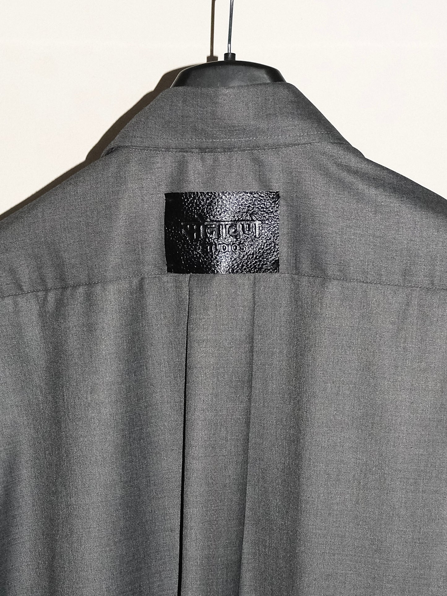 Tailored Wool blend Full Sleeves Shirt - Grey