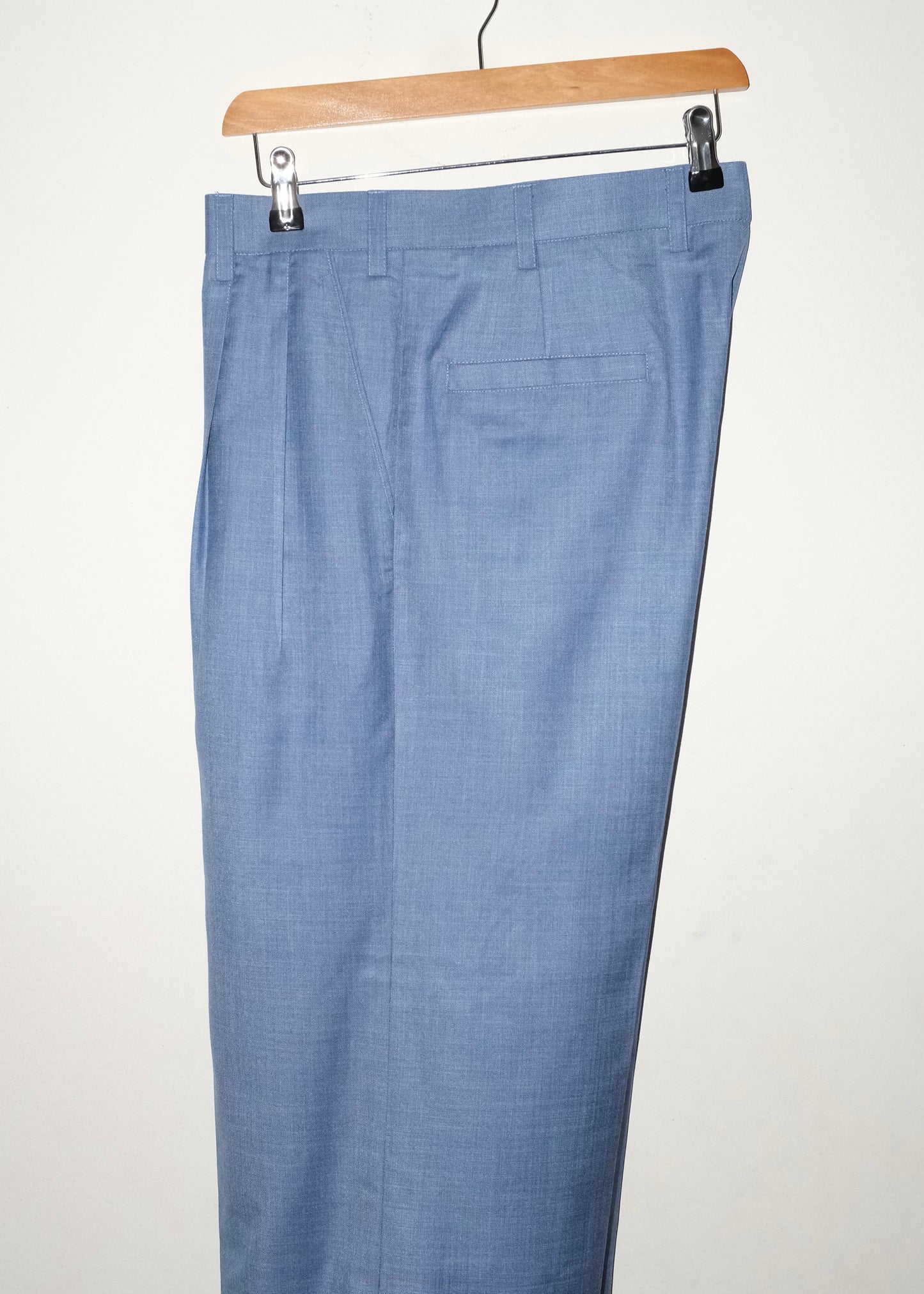 Tailored Double Pleated Trouser- Blue