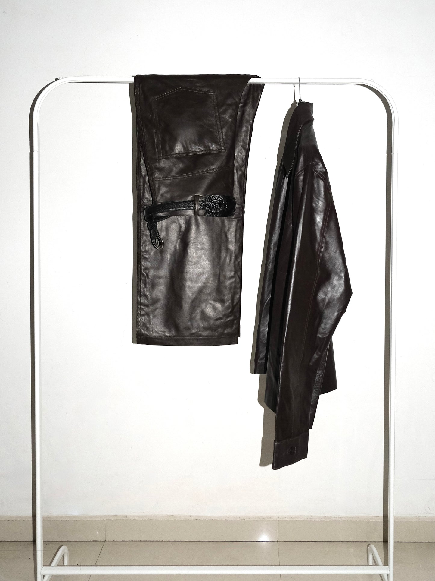 Handmade Leather Trousers - Coffee Brown