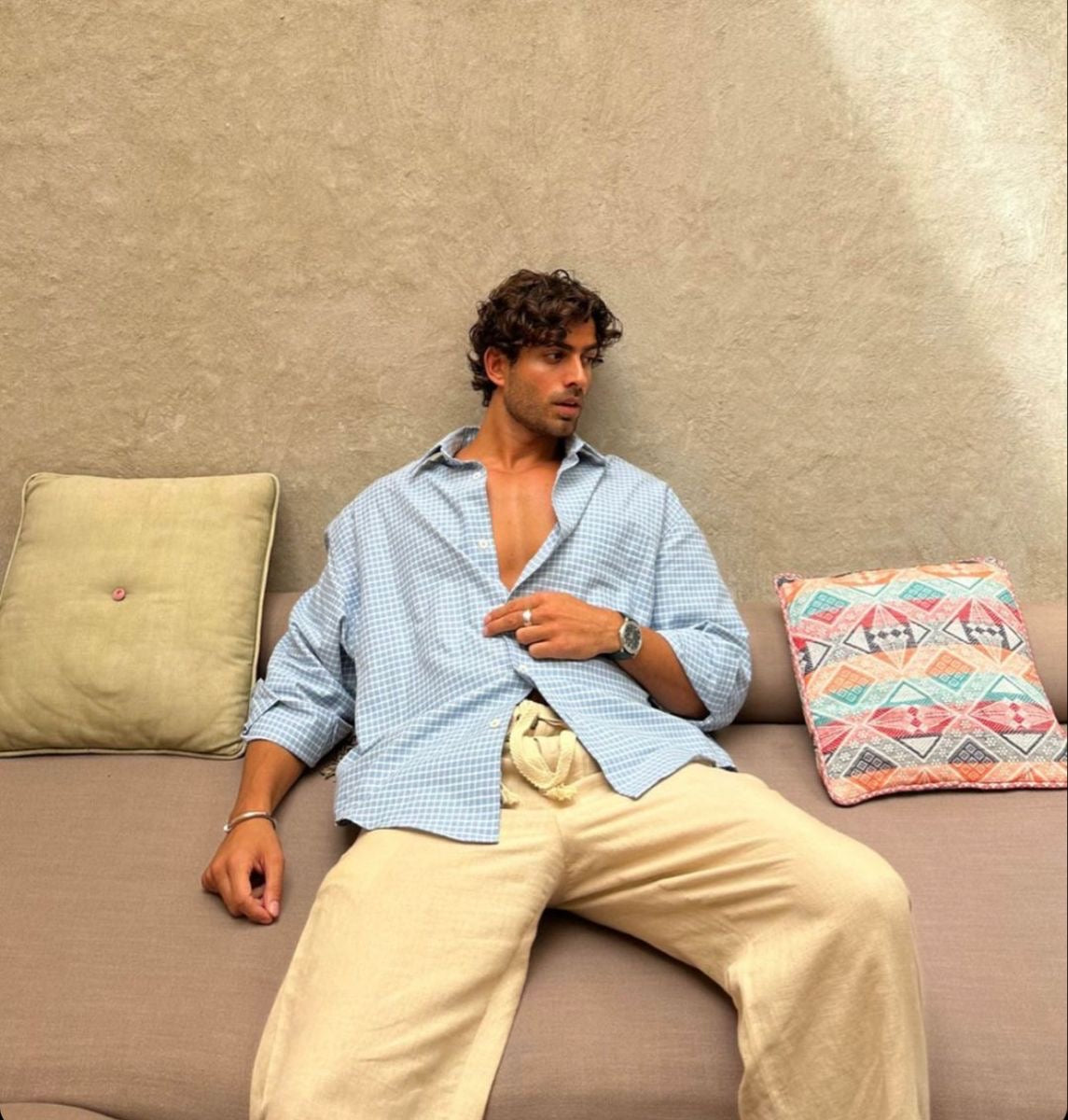 Tailored Pima cotton Shirt - Blue/White stripe