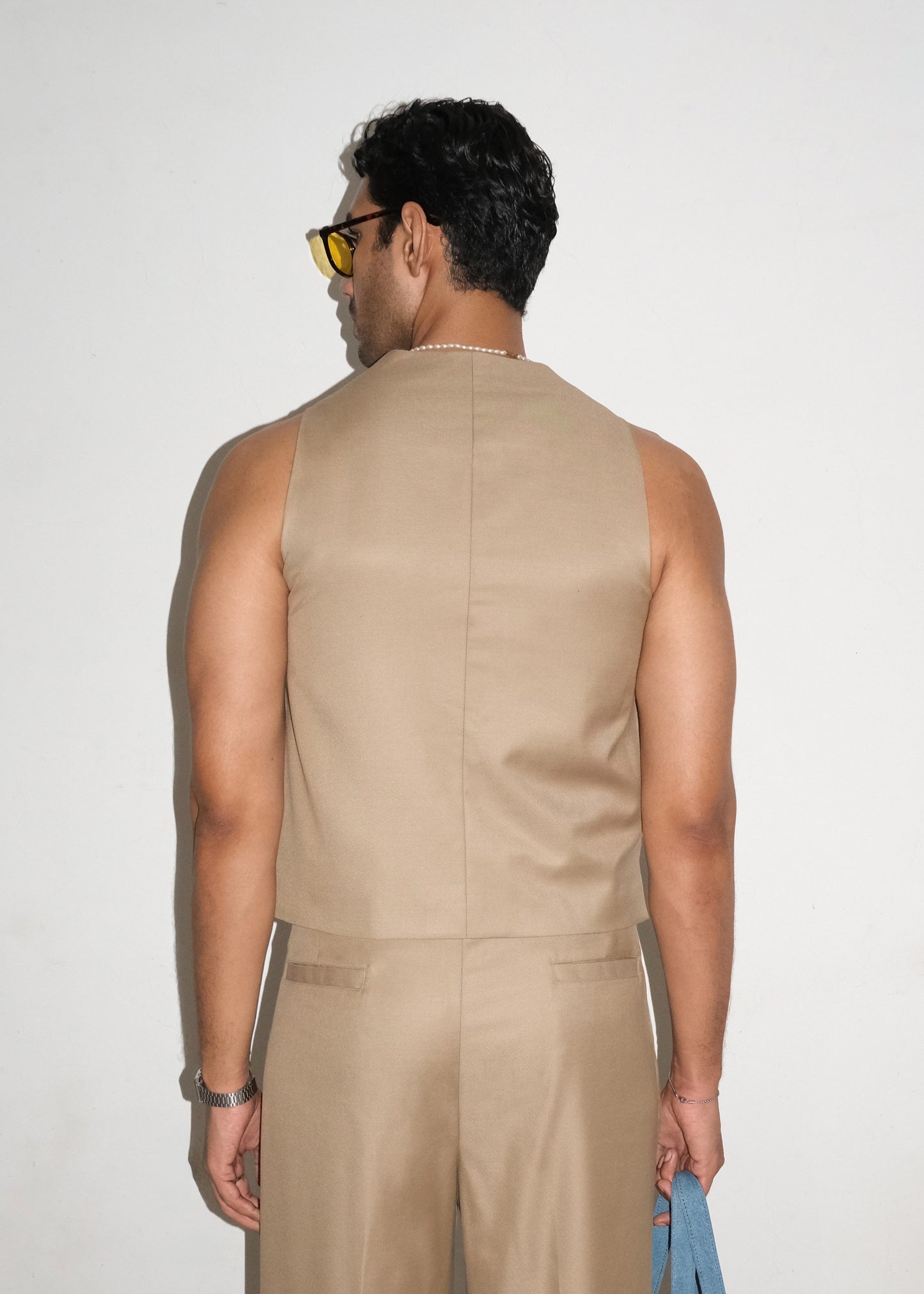 Tailored Vest- Tan