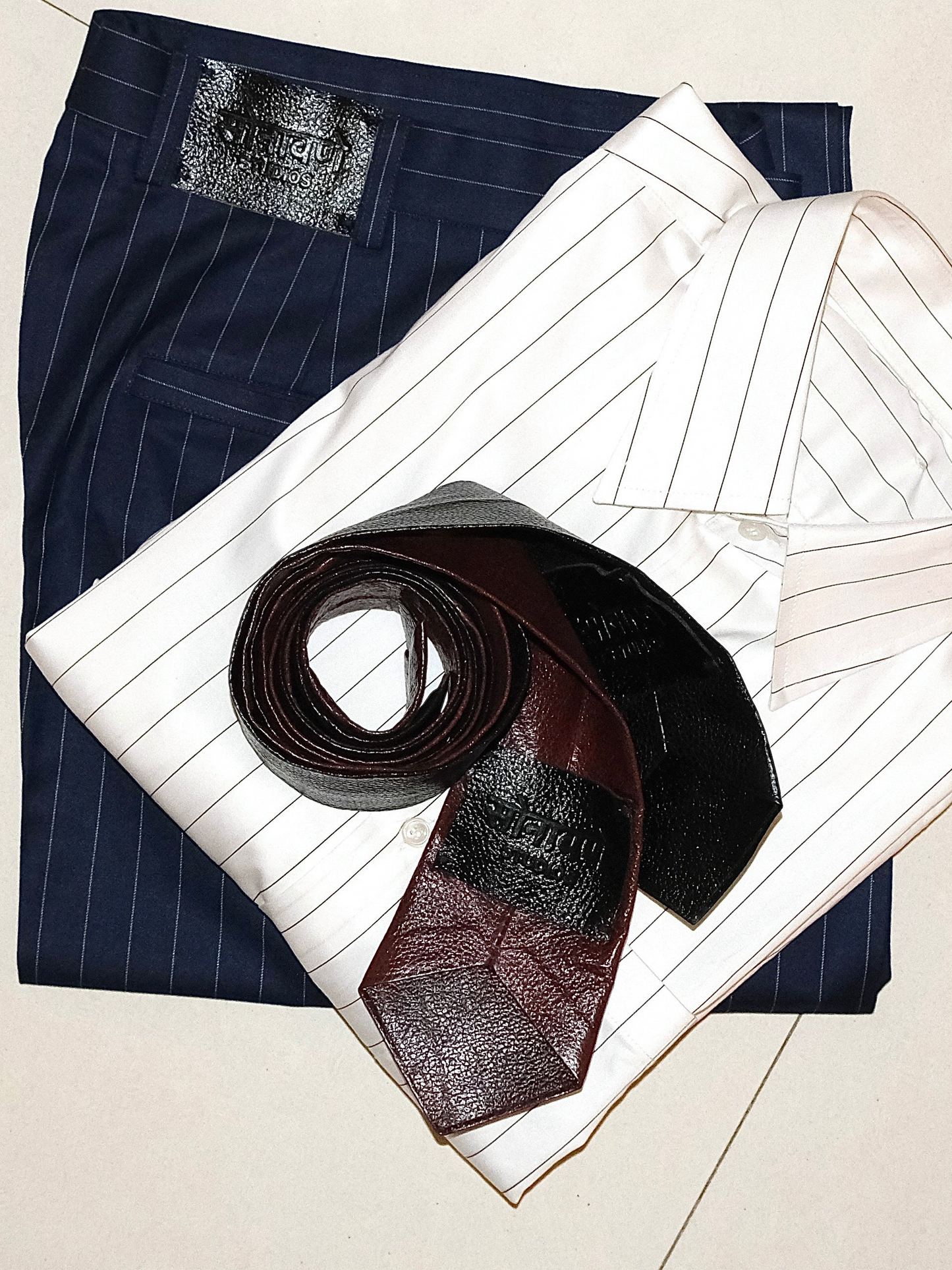 Handmade Leather Tie - Brown