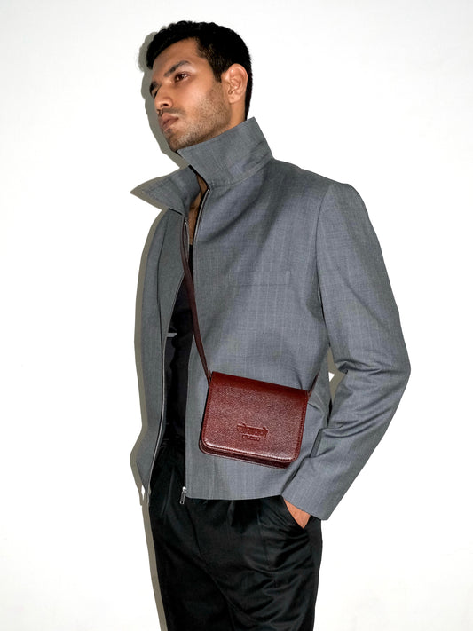 Handmade Leather Crossbody Bag- Brown