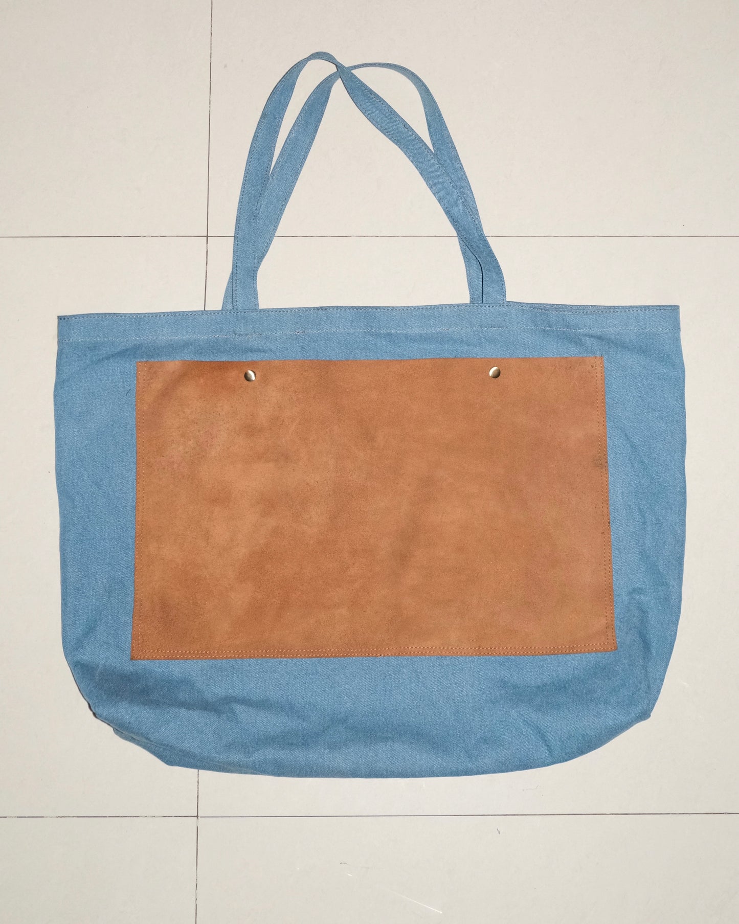 XL Denim Tote Bag- Blue