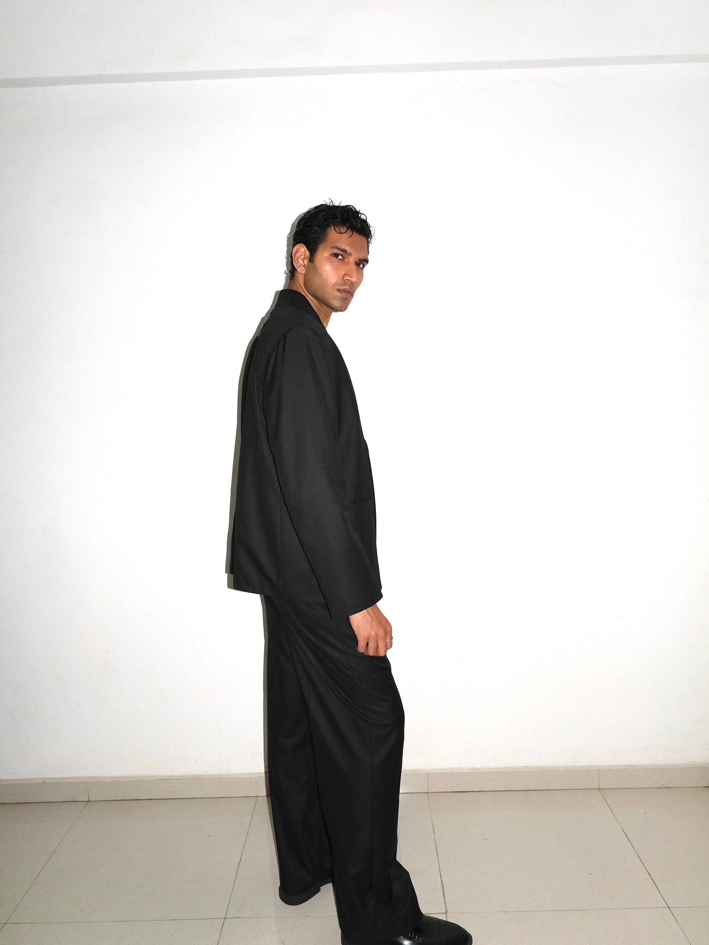 Tailored Wool blend Trousers - Black