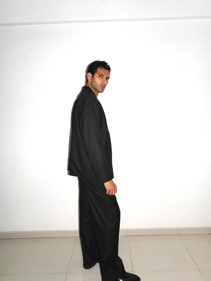 Tailored Wool blend Trousers - Black