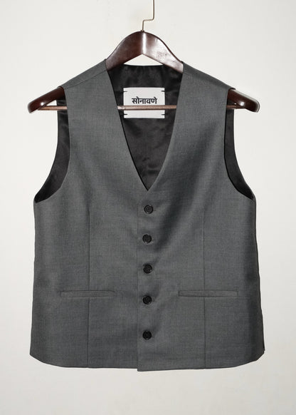 Tailored Vest- Grey