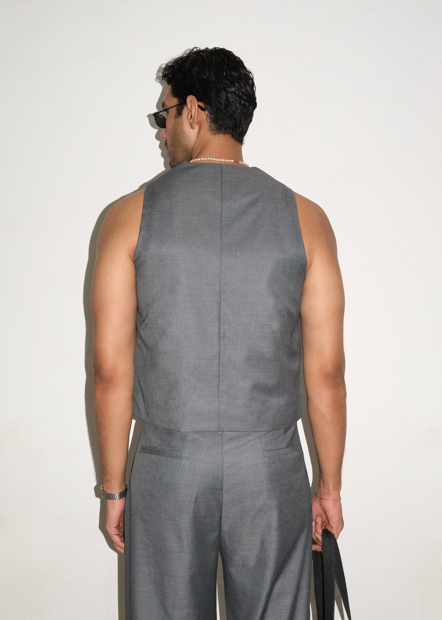 Tailored Vest- Grey