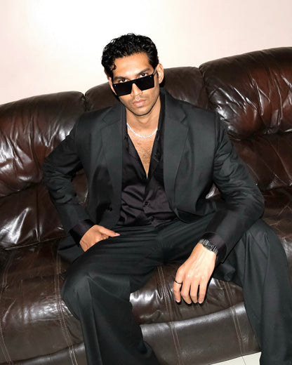 Tailored Wool blend Blazer - Black