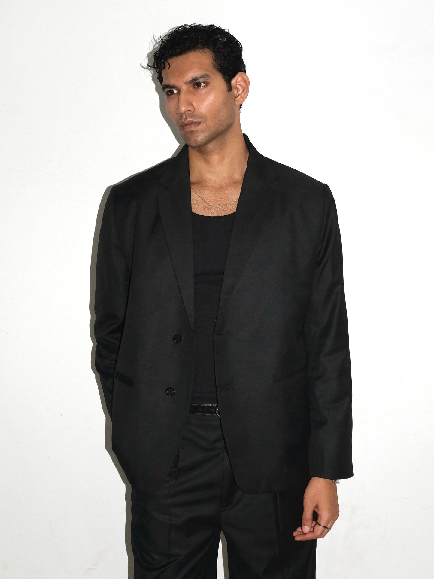 Tailored Wool blend Blazer - Black