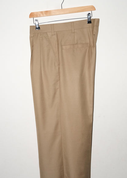 Tailored Double Pleated Trouser- Tan