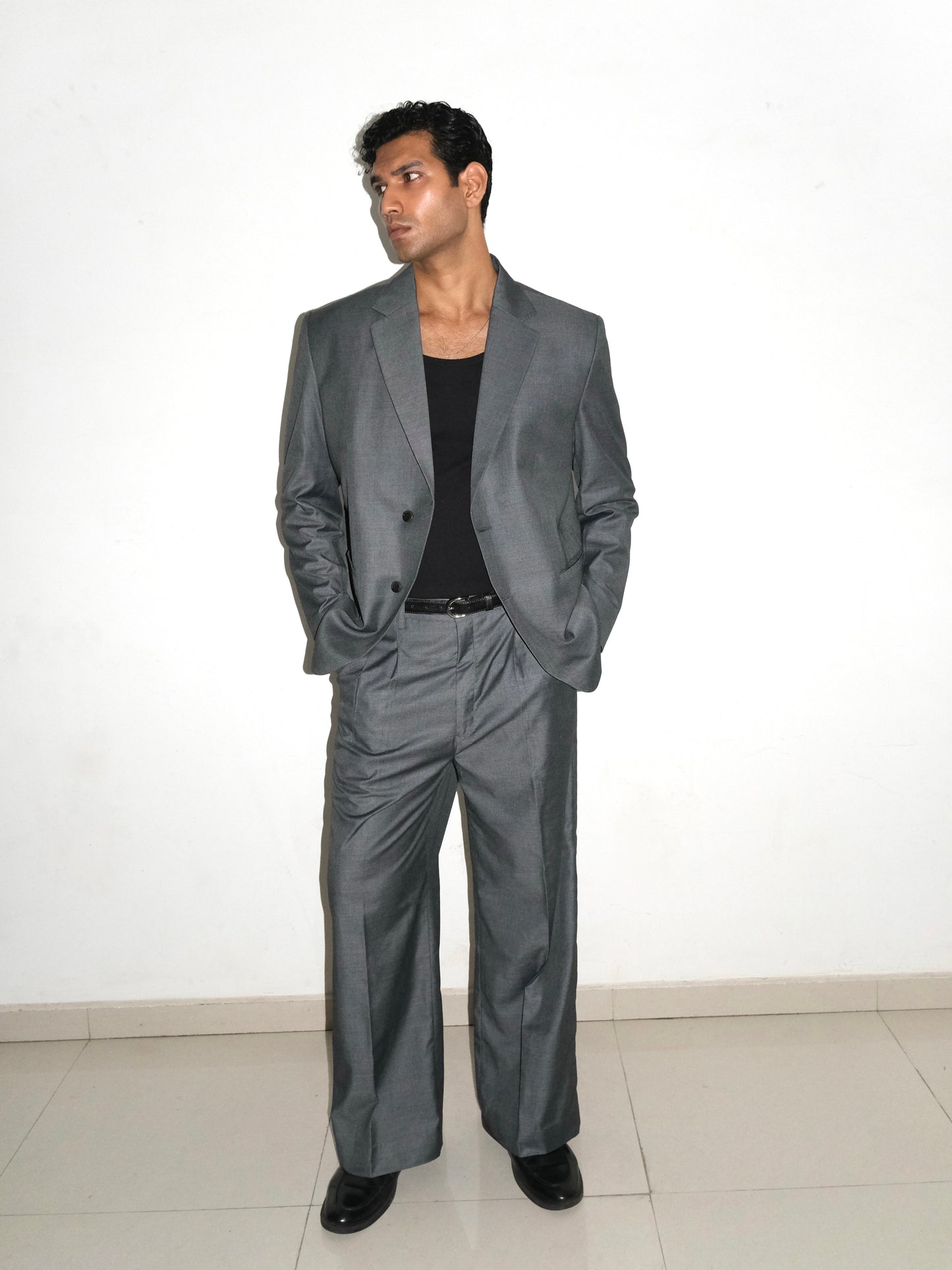 Tailored Wool blend Trousers - Grey