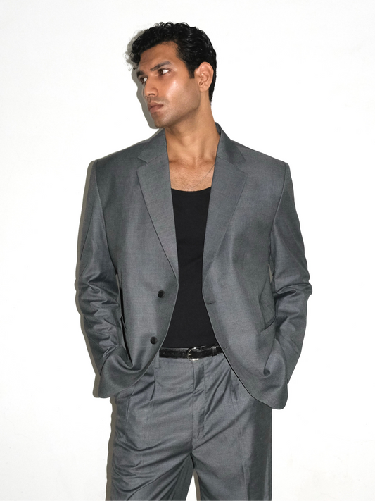 Tailored Wool blend Blazer - Grey