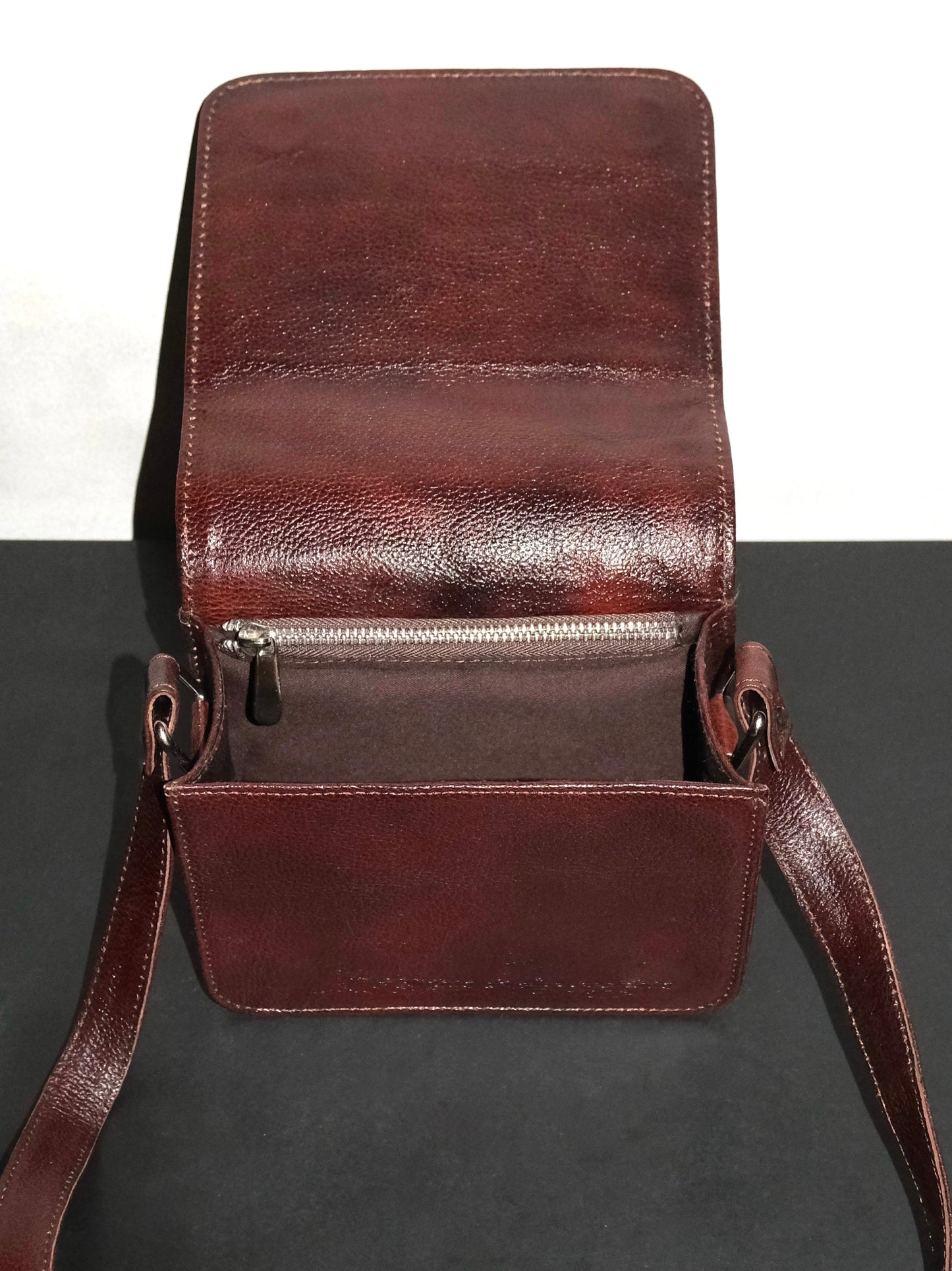 Handmade Leather Crossbody Bag- Brown