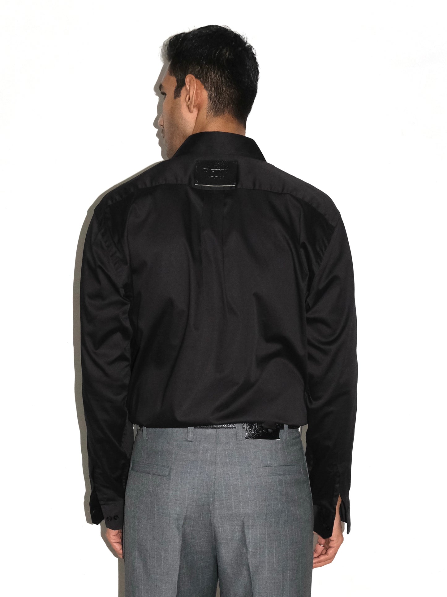 Tailored Full Sleeves Giza cotton Shirt - Black