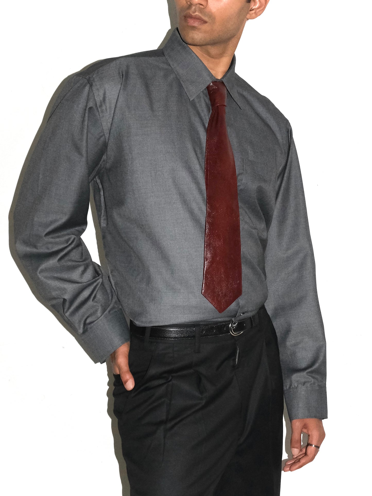 Handmade Leather Tie - Brown