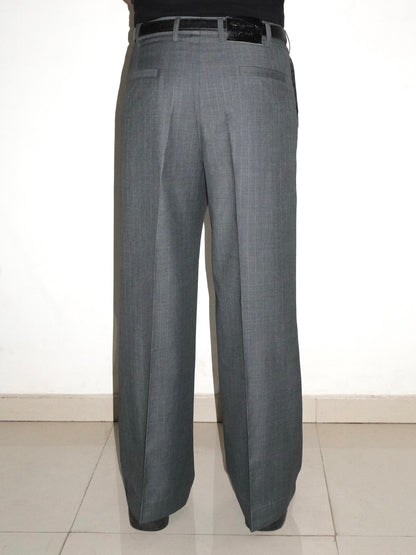 Tailored Wool blend Trousers - Grey Pinstripe