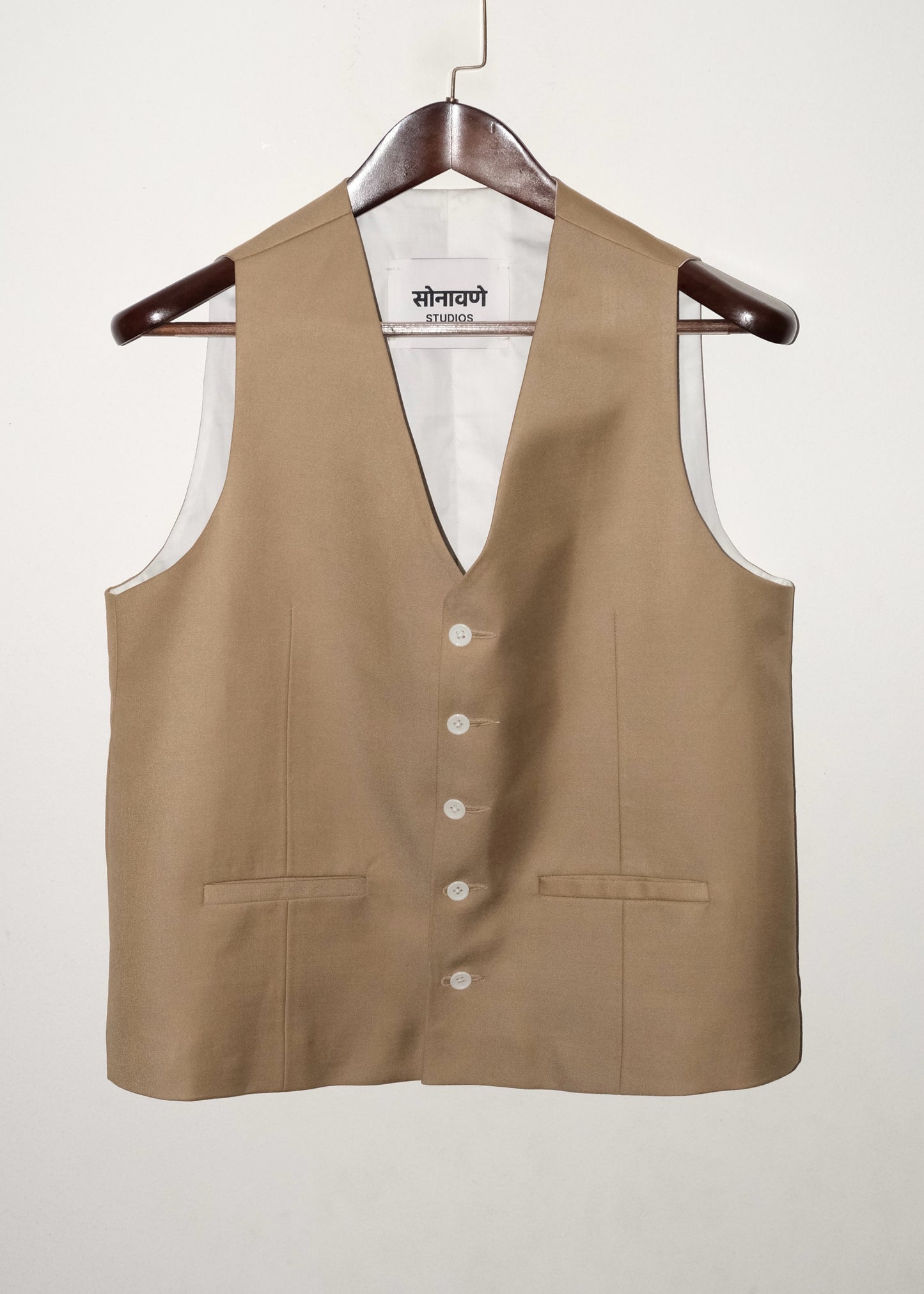 Tailored Vest- Tan