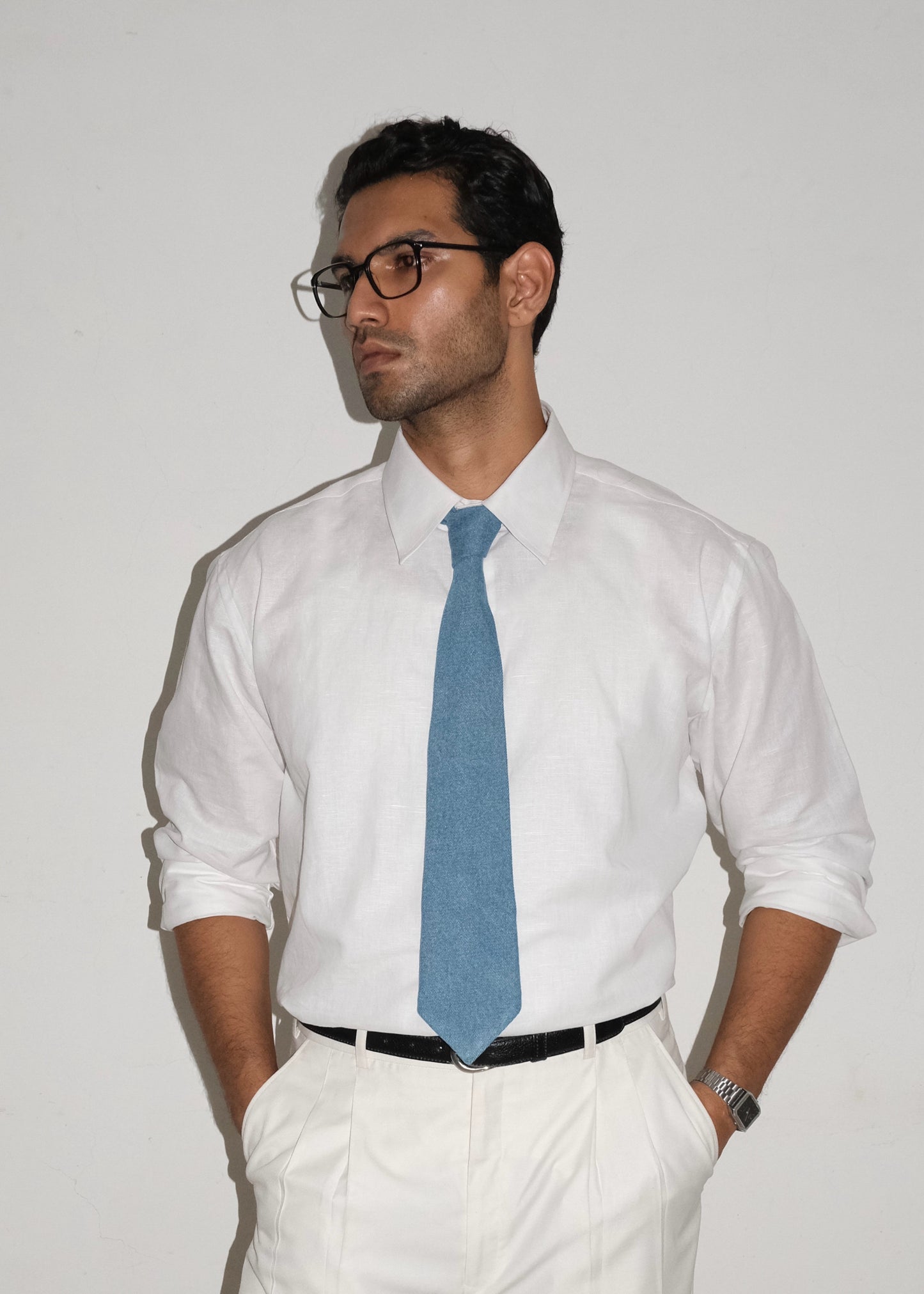 Tailored Linen Cotton Shirt- White