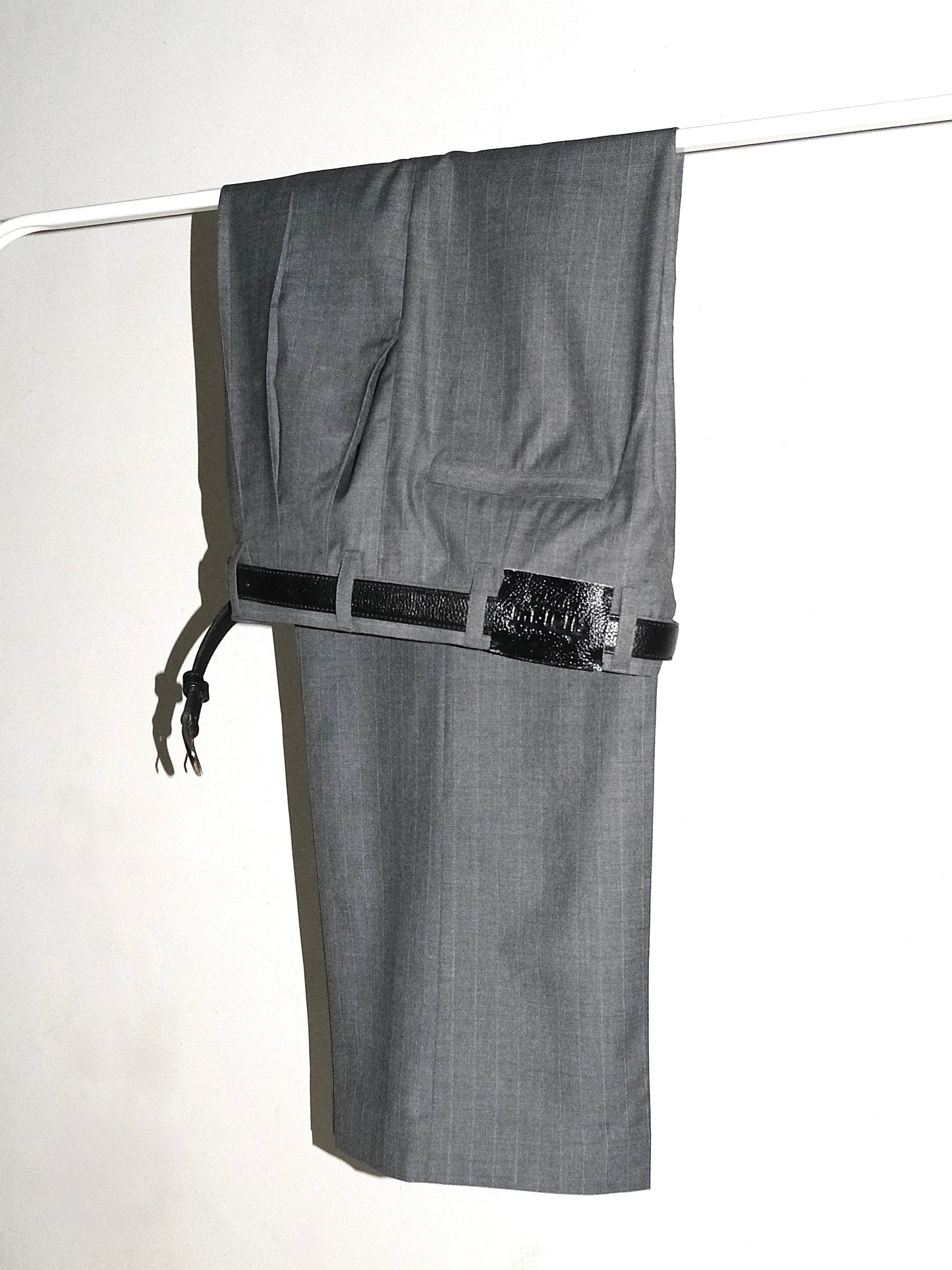 Tailored Wool blend Trousers - Grey Pinstripe