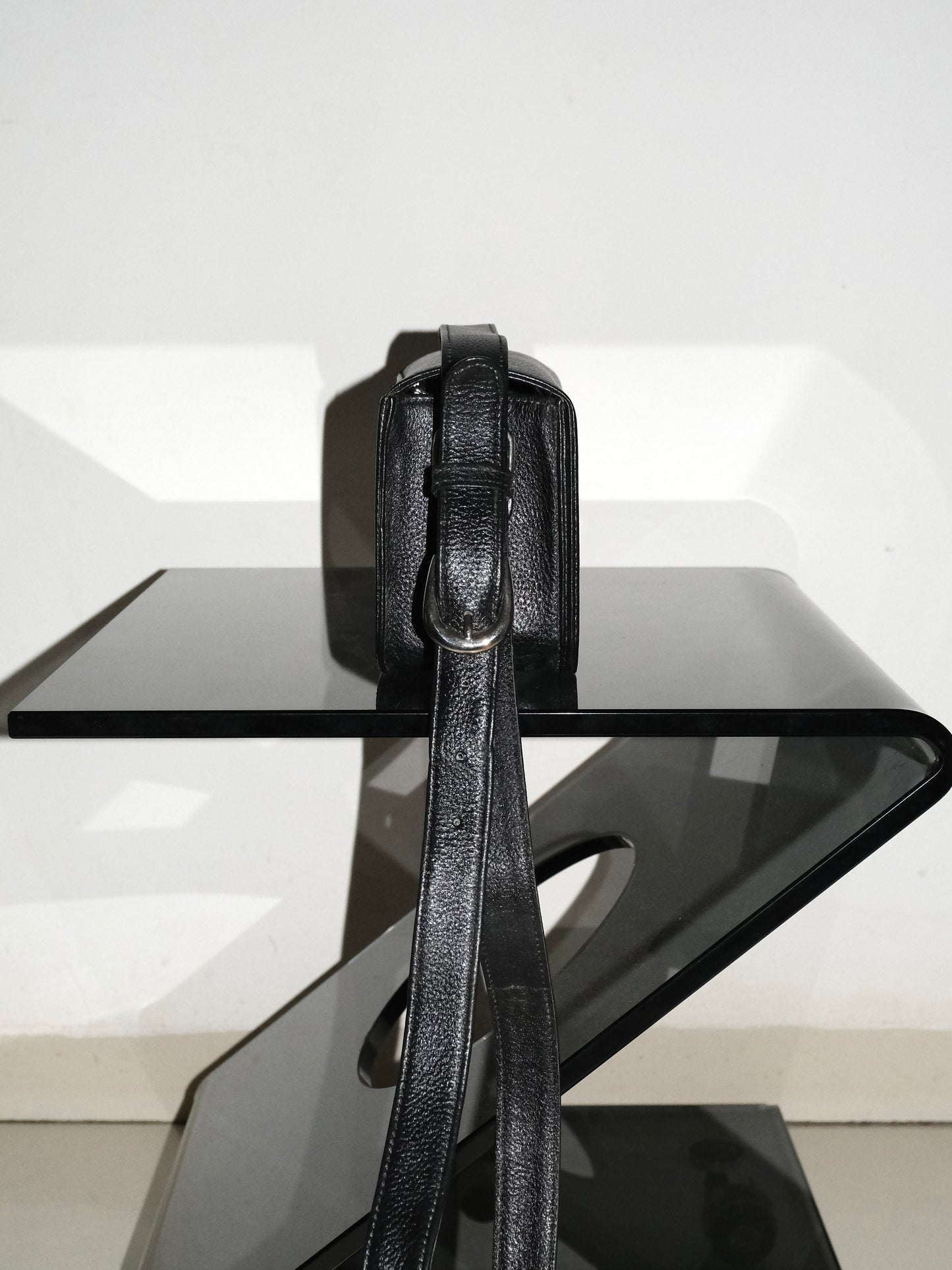 Handmade Leather Crossbody Bag- Black