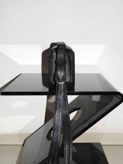 Handmade Leather Crossbody Bag- Black