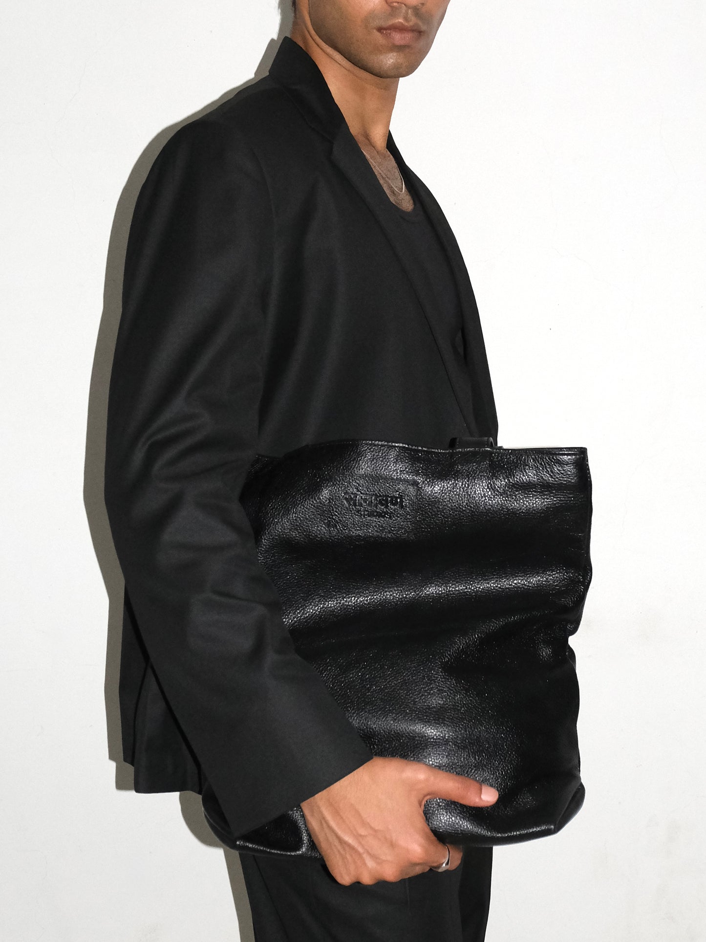 Handmade Leather Tote - Black