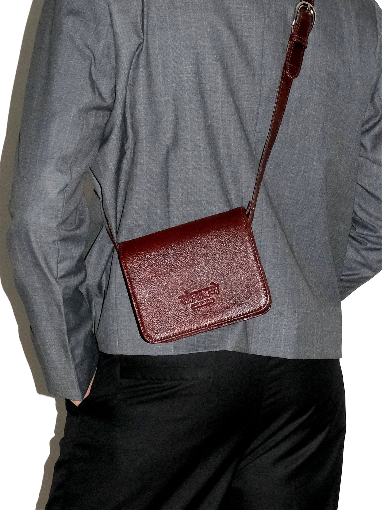 Handmade Leather Crossbody Bag- Brown
