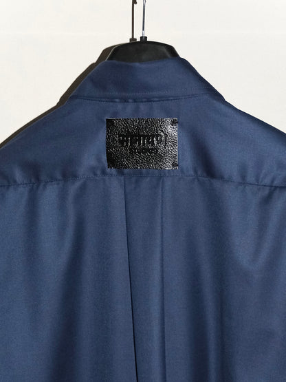 Tailored Wool blend Full Sleeves Shirt - Blue