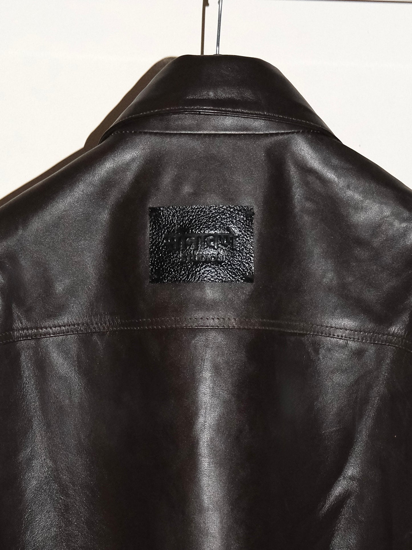 Handmade Leather Shirt - Coffee Brown