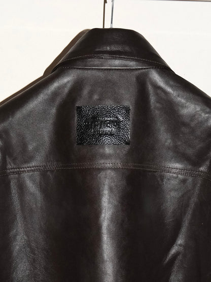 Handmade Leather Shirt - Coffee Brown