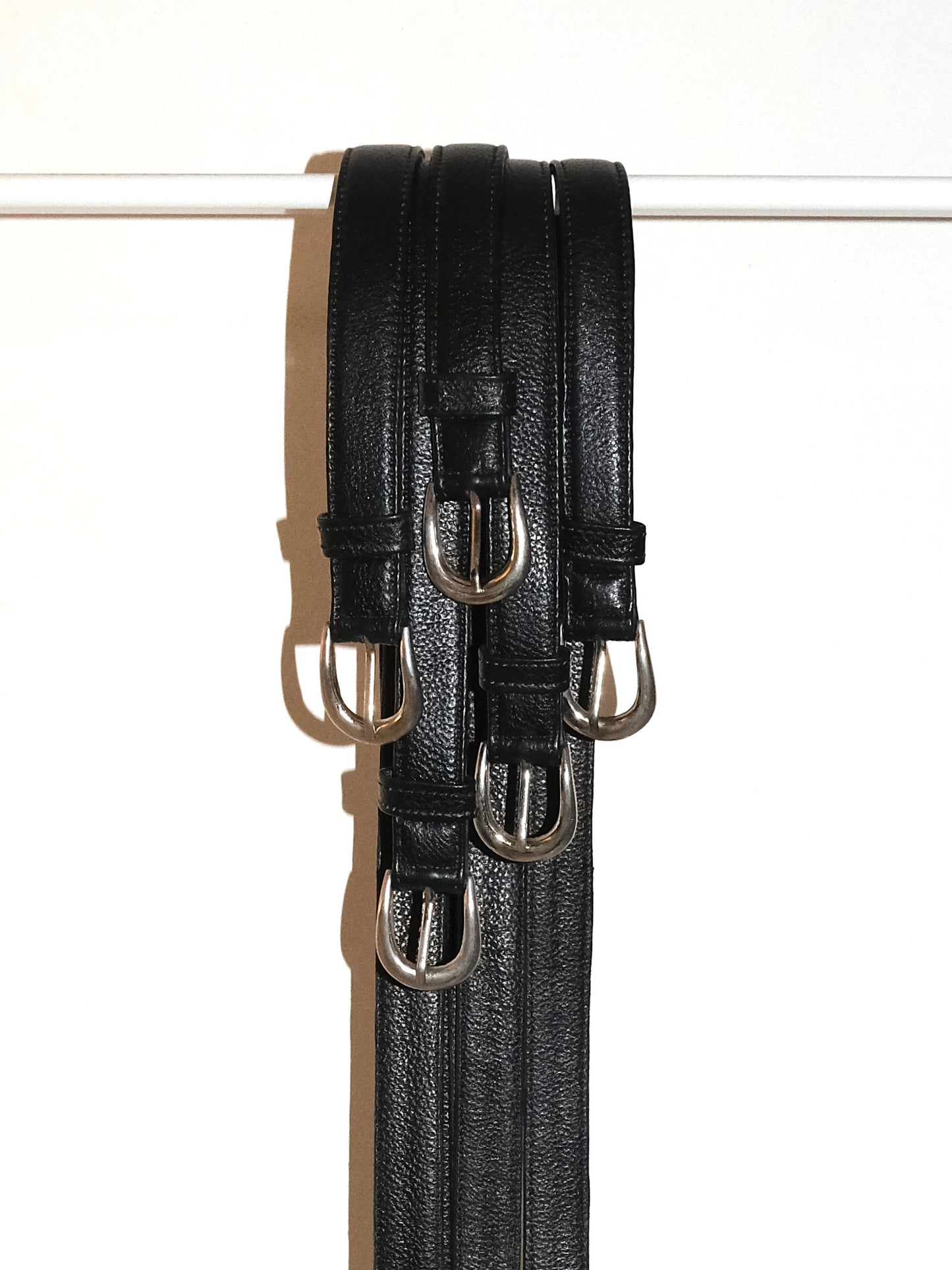 Handmade Leather Slim Belt - Black
