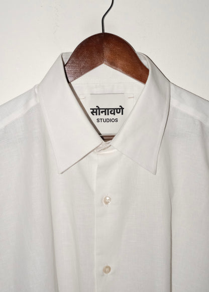 Tailored Linen Cotton Shirt- White