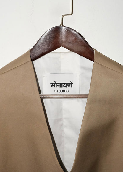 Tailored Vest- Tan