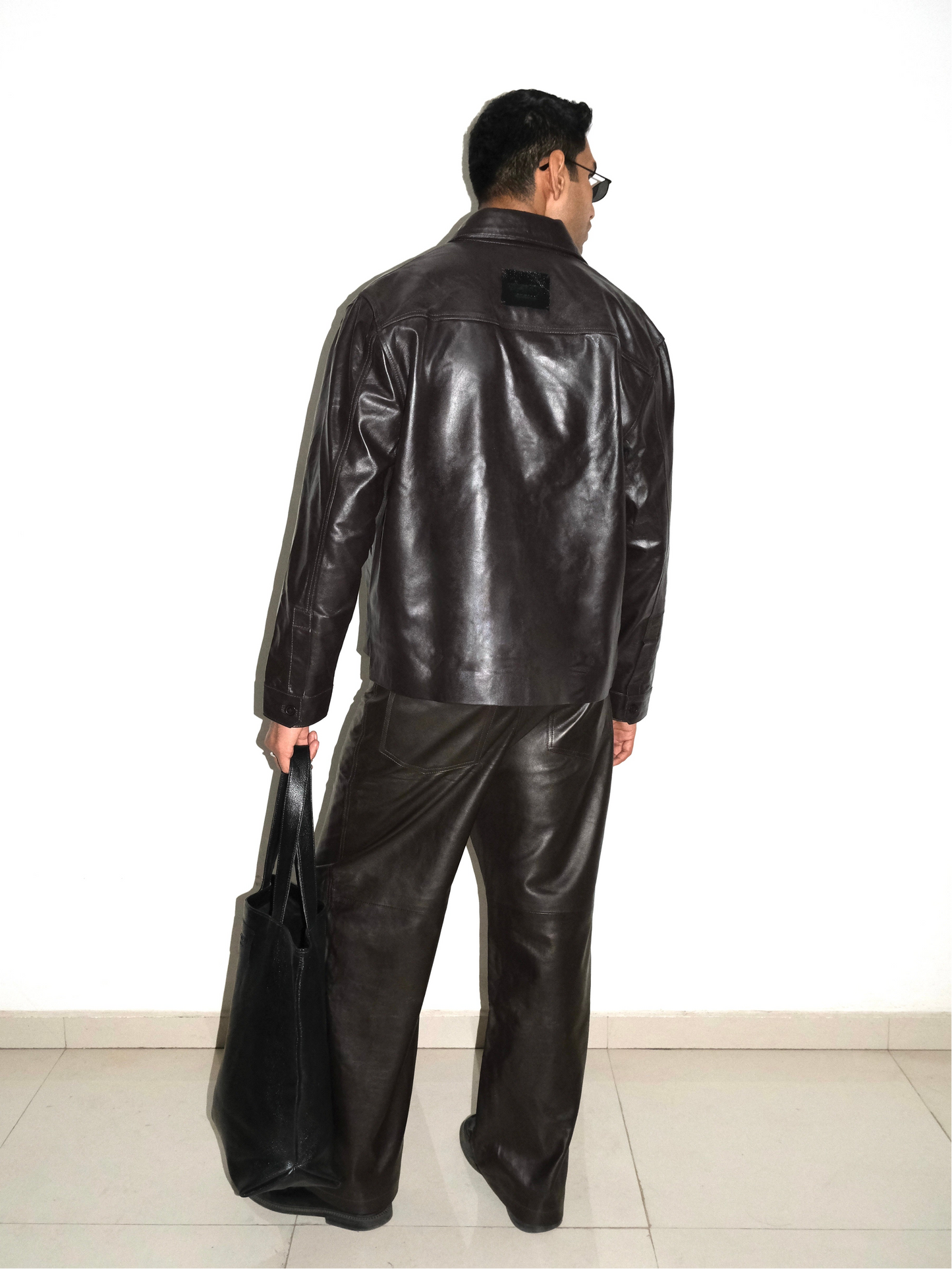 Handmade Leather Shirt - Coffee Brown