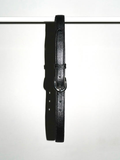 Handmade Leather Slim Belt - Black