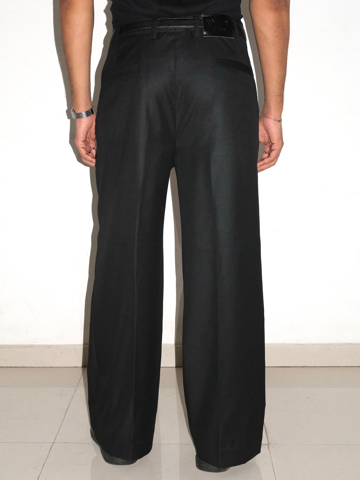 Tailored Wool blend Trousers - Black