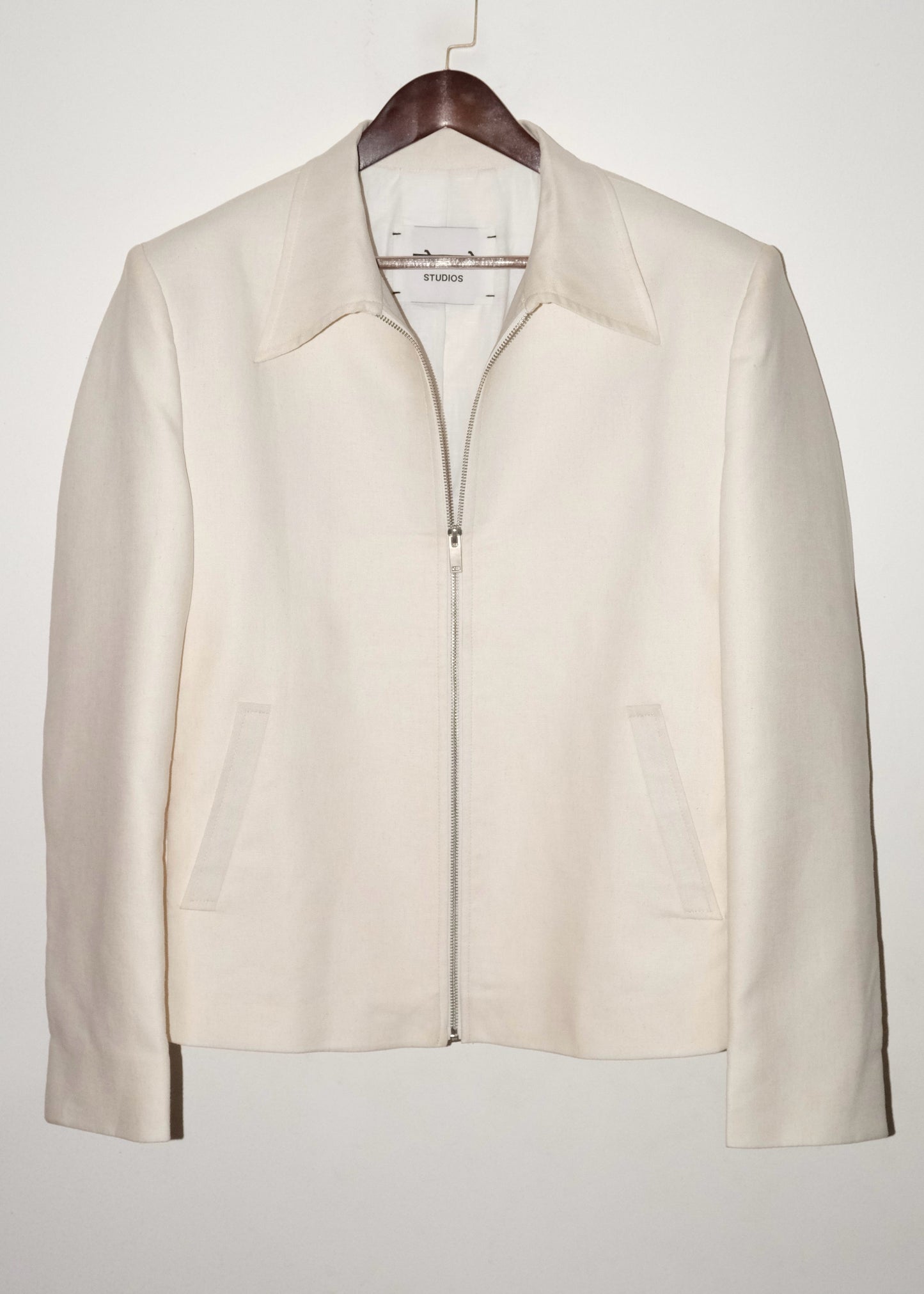 Tailored Linen Cotton Jacket- Off White
