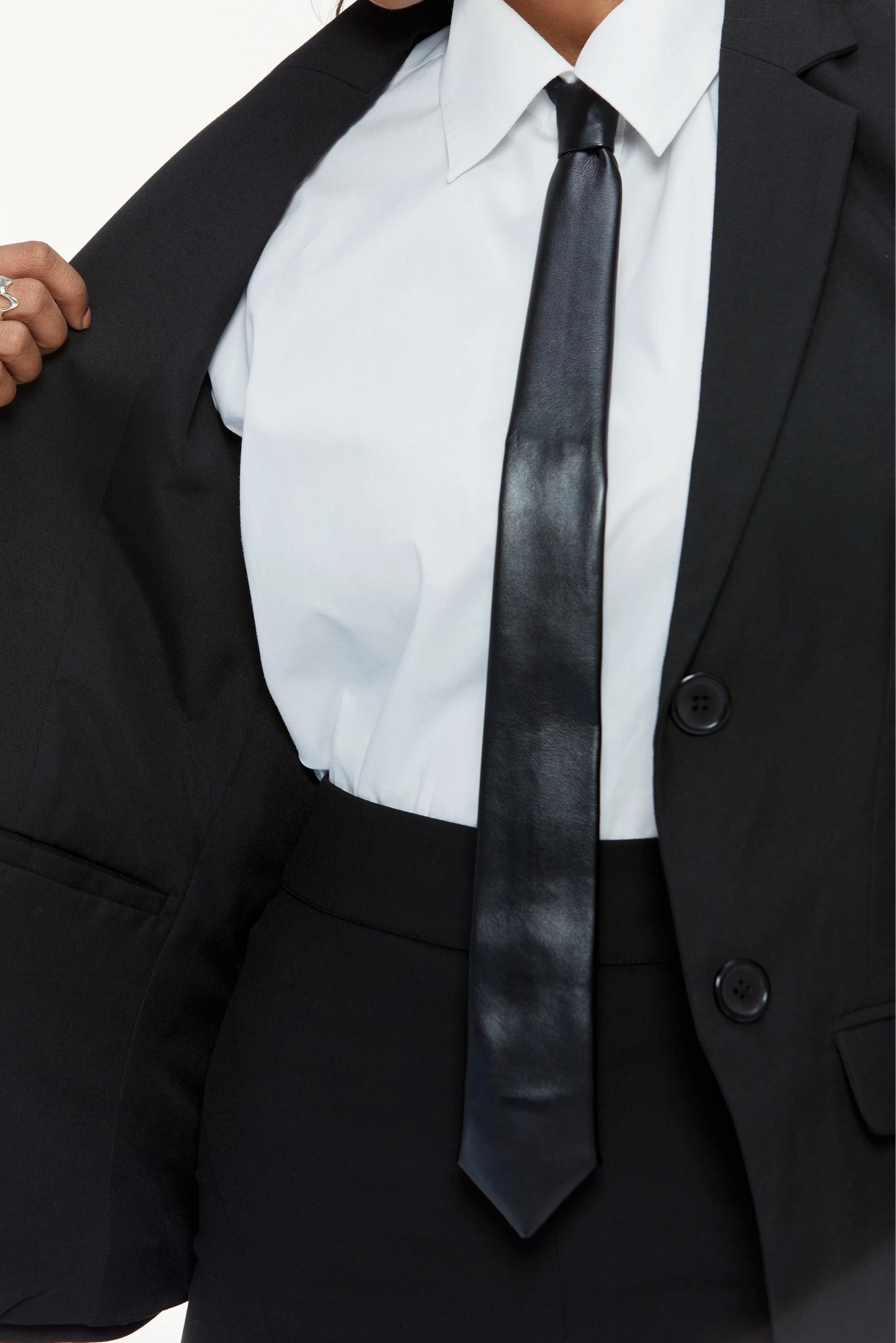 Handmade Leather Tie - Black